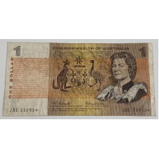 AUSTRALIA 1966 . ONE 1 DOLLAR BANKNOTE . COOMBS/WILSON . STAR NOTE